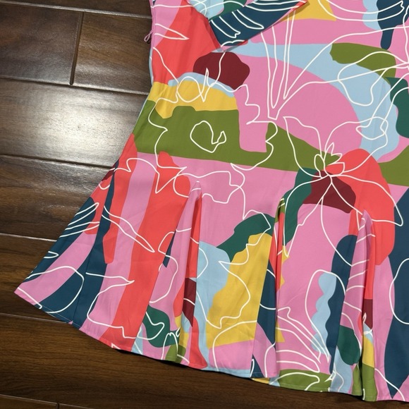 Crosby Mollie Burch Women's Size Large Floral Whimsy Belt Lucy Flounce Hem Dress - Picture 4 of 11